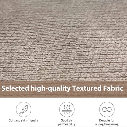 64" Deep Tufted Upholstered Textured Fabric Chaise Lounge Toss Pillow Included DailySale