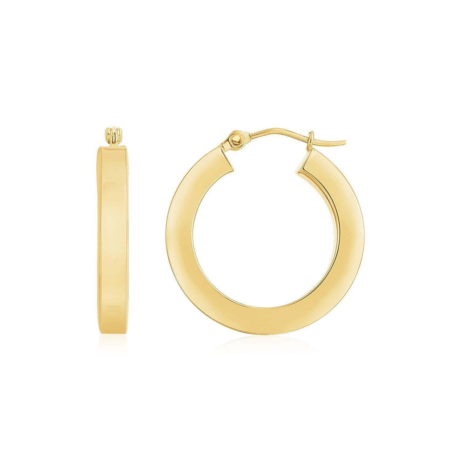 14K Yellow Gold Square Tube Hoop Earrings Bids.com