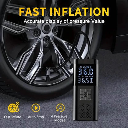 Portable Electric Tire Inflator – 150PSI Air Compressor with Digital Gauge & LED Light DailySale