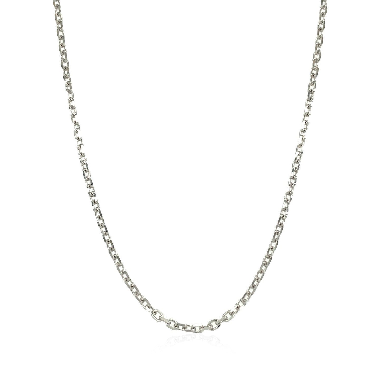 14k White Gold Diamond Cut Cable Link Chain 1.8mm Bids.com