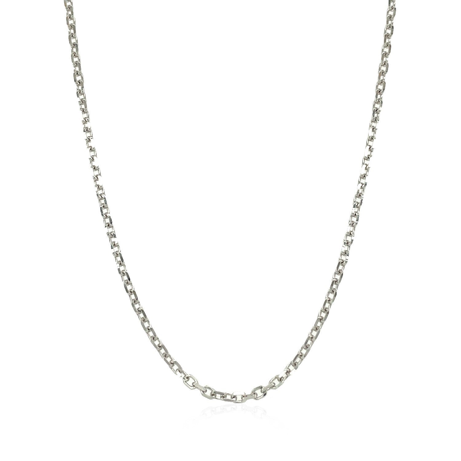 14k White Gold Diamond Cut Cable Link Chain 1.8mm Bids.com