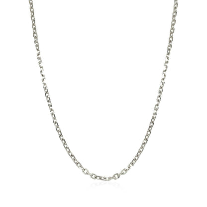 14k White Gold Diamond Cut Cable Link Chain 1.8mm Bids.com