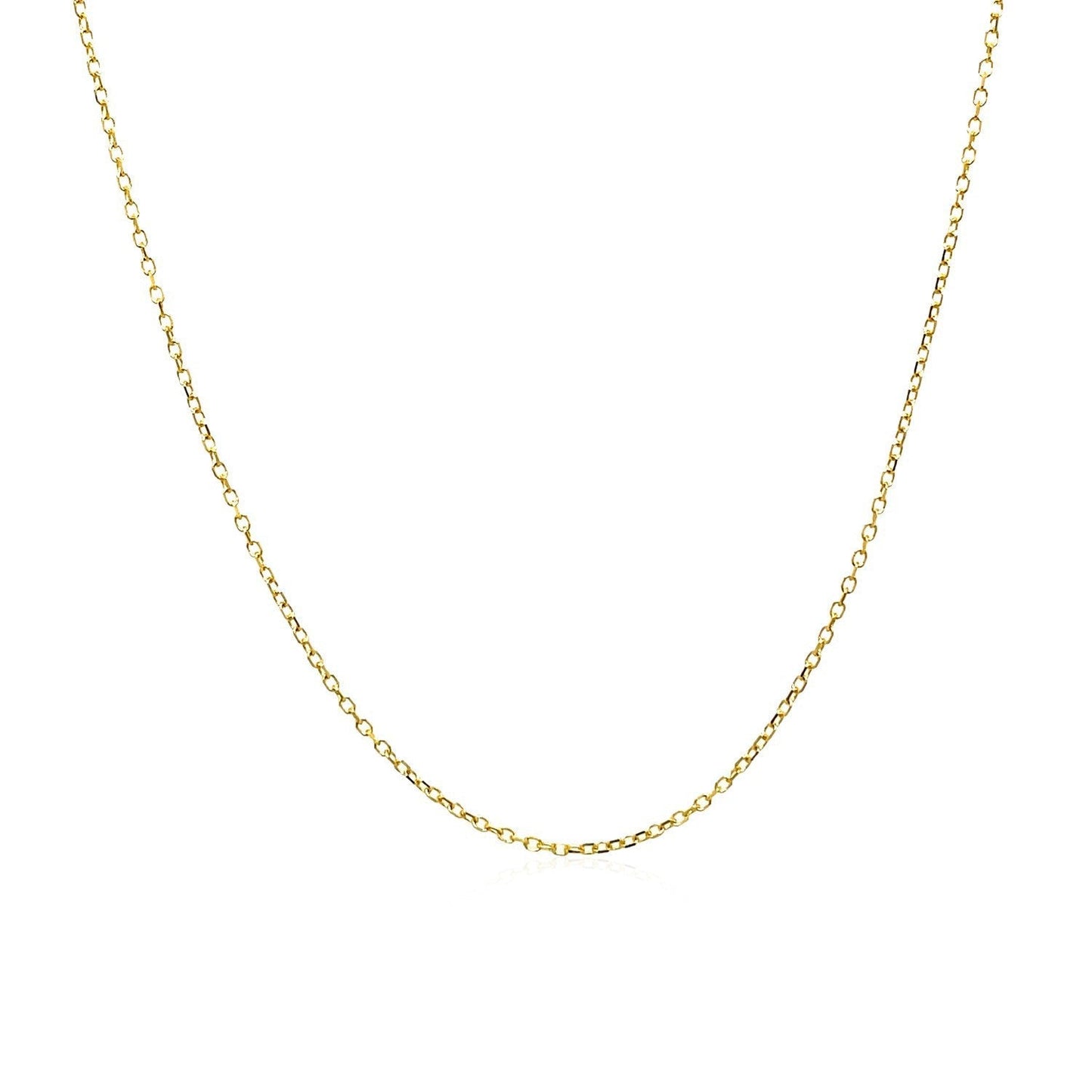 14k Yellow Gold Diamond Cut Cable Link Chain 0.8mm Bids.com