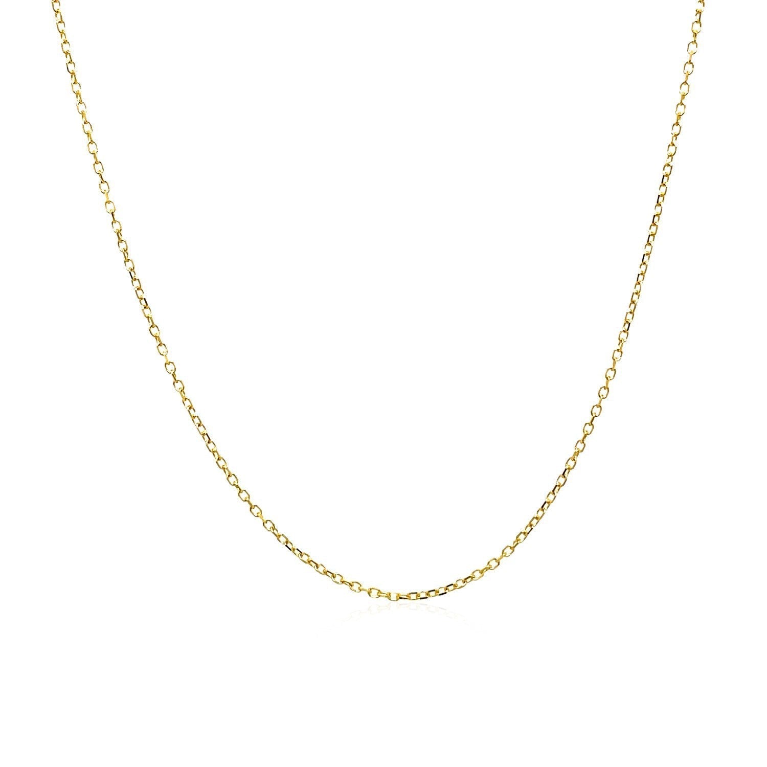14k Yellow Gold Diamond Cut Cable Link Chain 0.8mm Bids.com