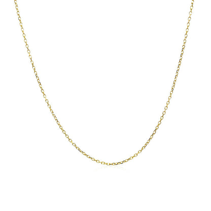14k Yellow Gold Diamond Cut Cable Link Chain 0.8mm Bids.com