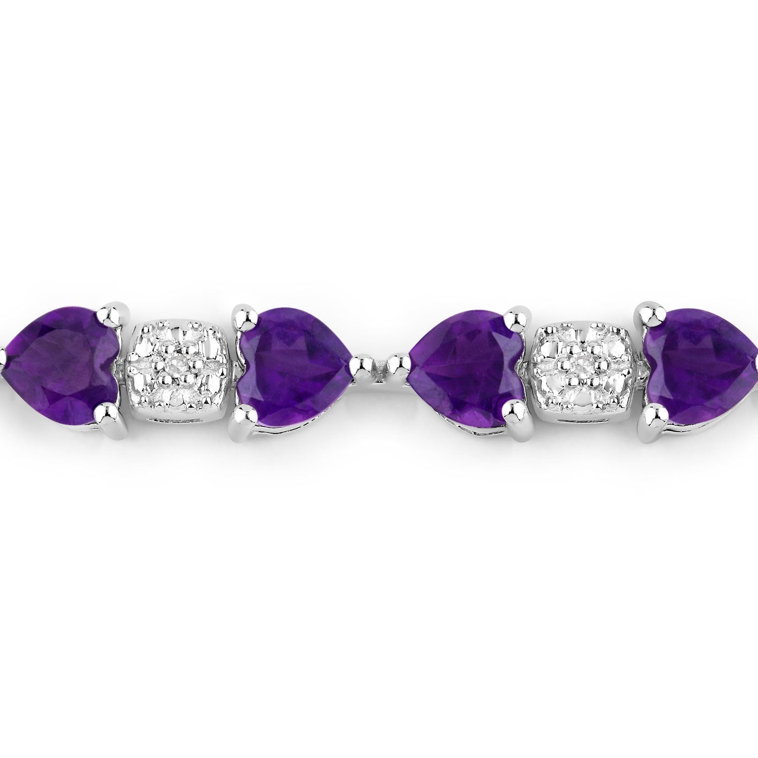 9.56 Carat Genuine Amethyst and White Diamond .925 Sterling Silver Bracelet Bids.com