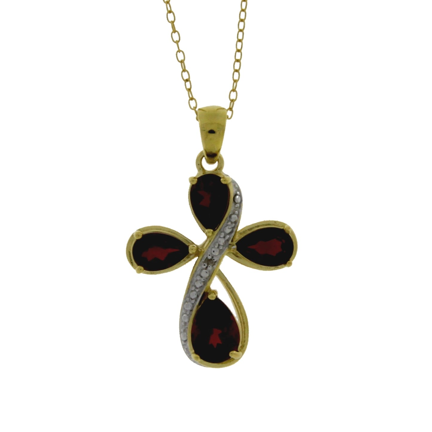 Garnet Diamond Cross Religious Pendant Sterling Silver Bids.com