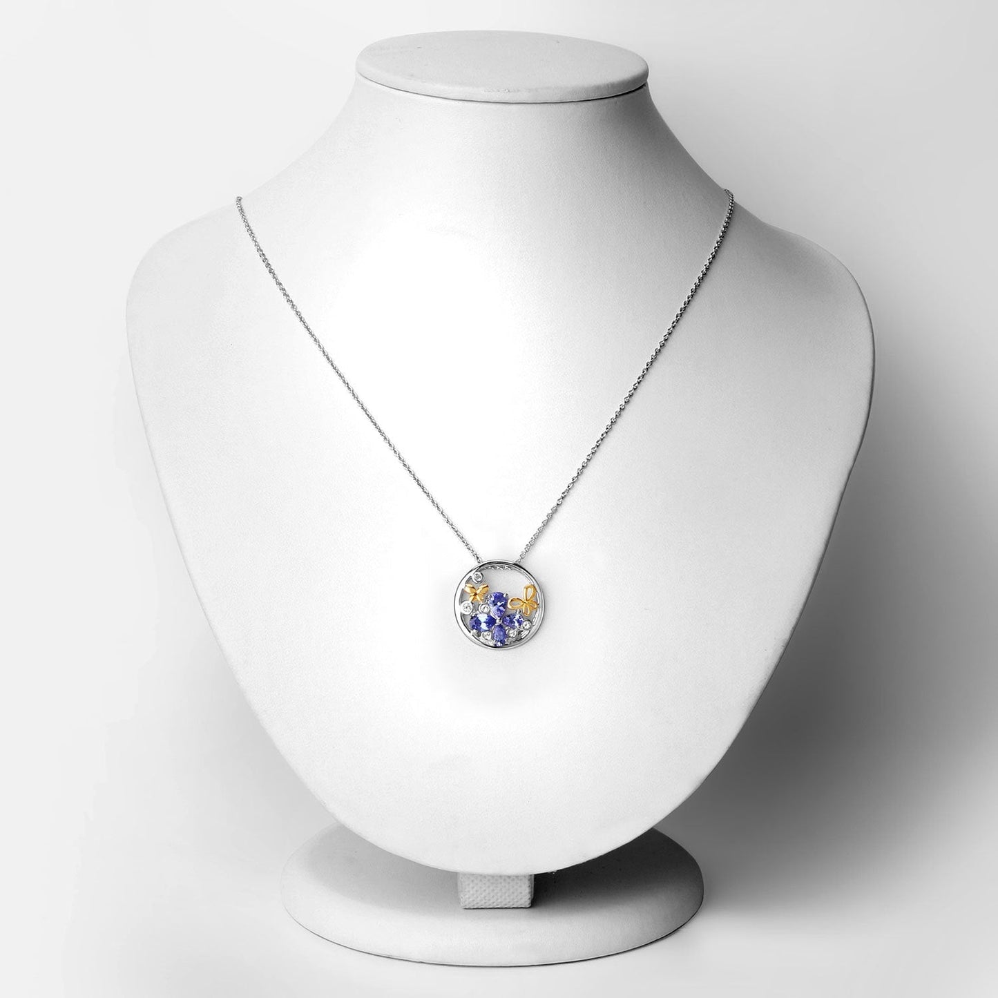 1.33 Carat Genuine Tanzanite and White Topaz .925 Sterling Silver Pendant Bids.com