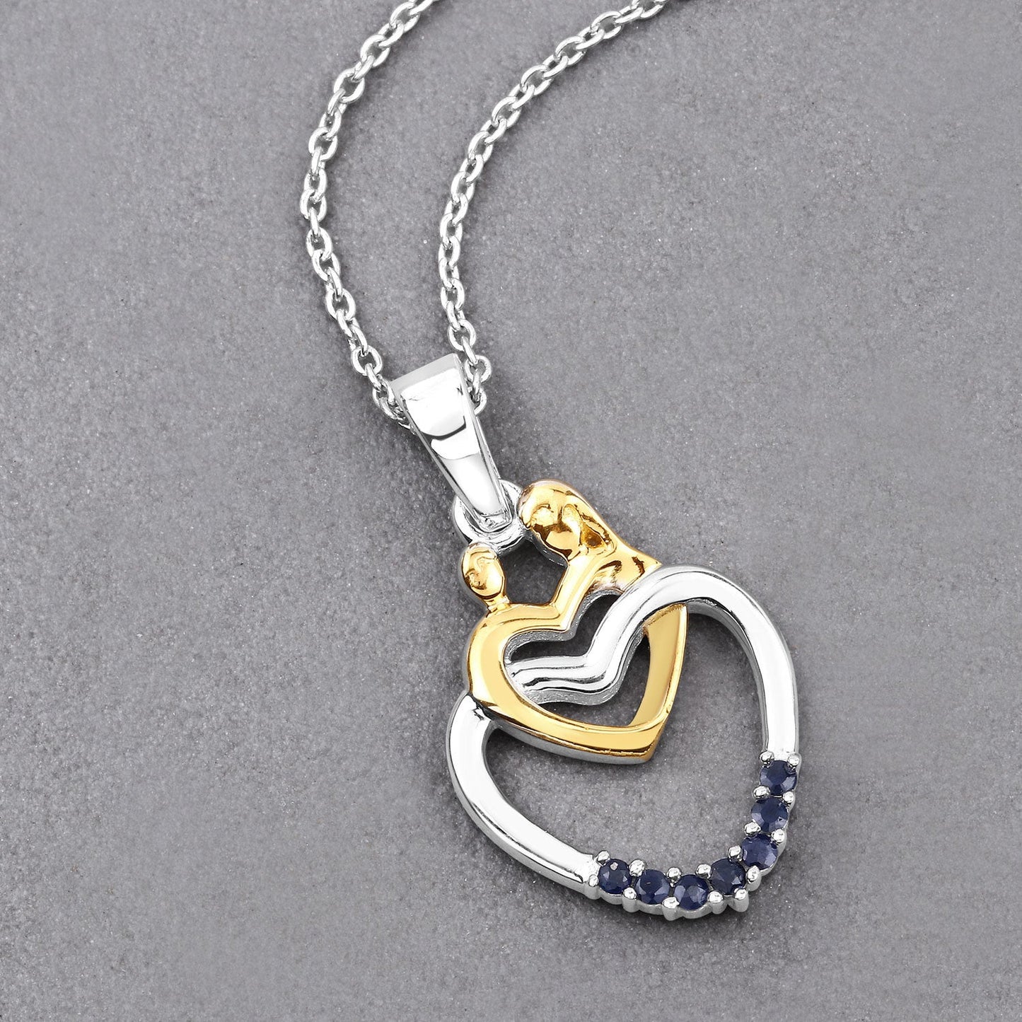 0.14 Carat Genuine Blue Sapphire .925 Sterling Silver Pendant Bids.com
