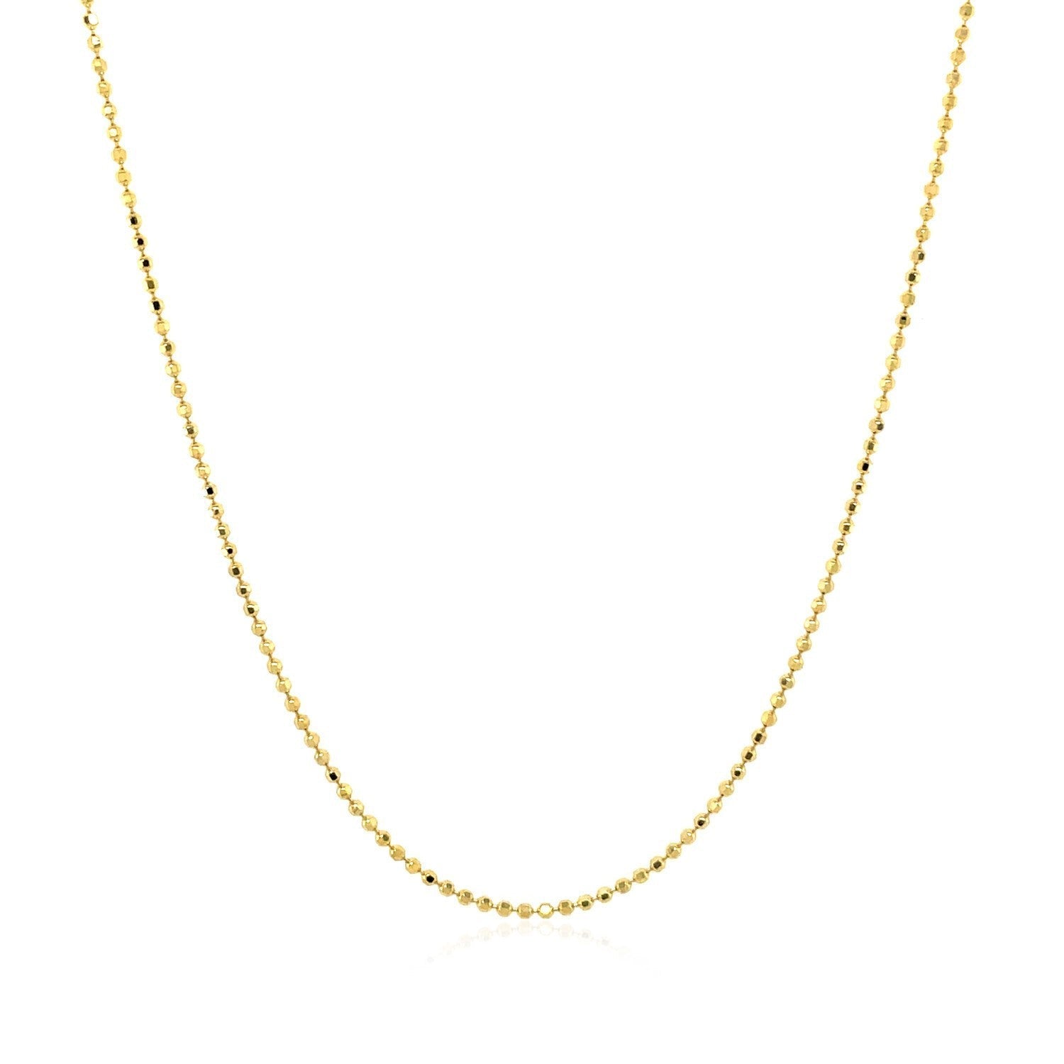 14k Yellow Gold Diamond Cut Bead Chain 1.0mm Bids.com