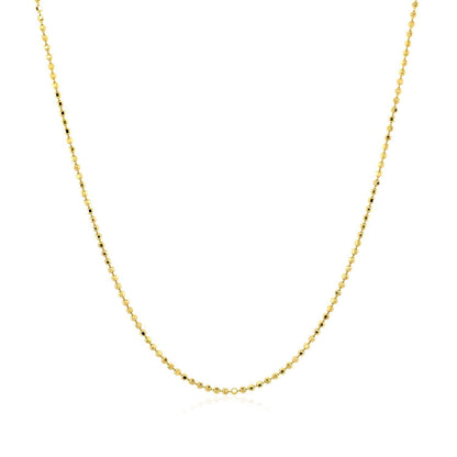 14k Yellow Gold Diamond Cut Bead Chain 1.0mm Bids.com