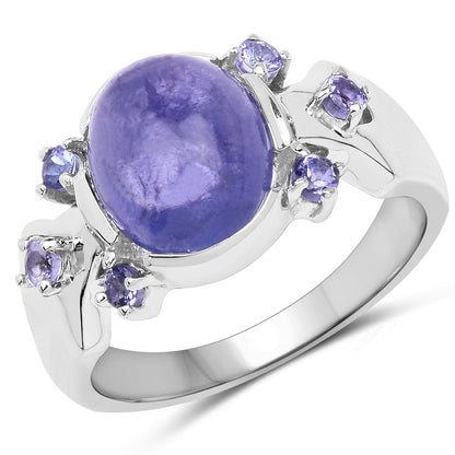 3.76 Carat Genuine Tanzanite .925 Sterling Silver Ring Bids.com