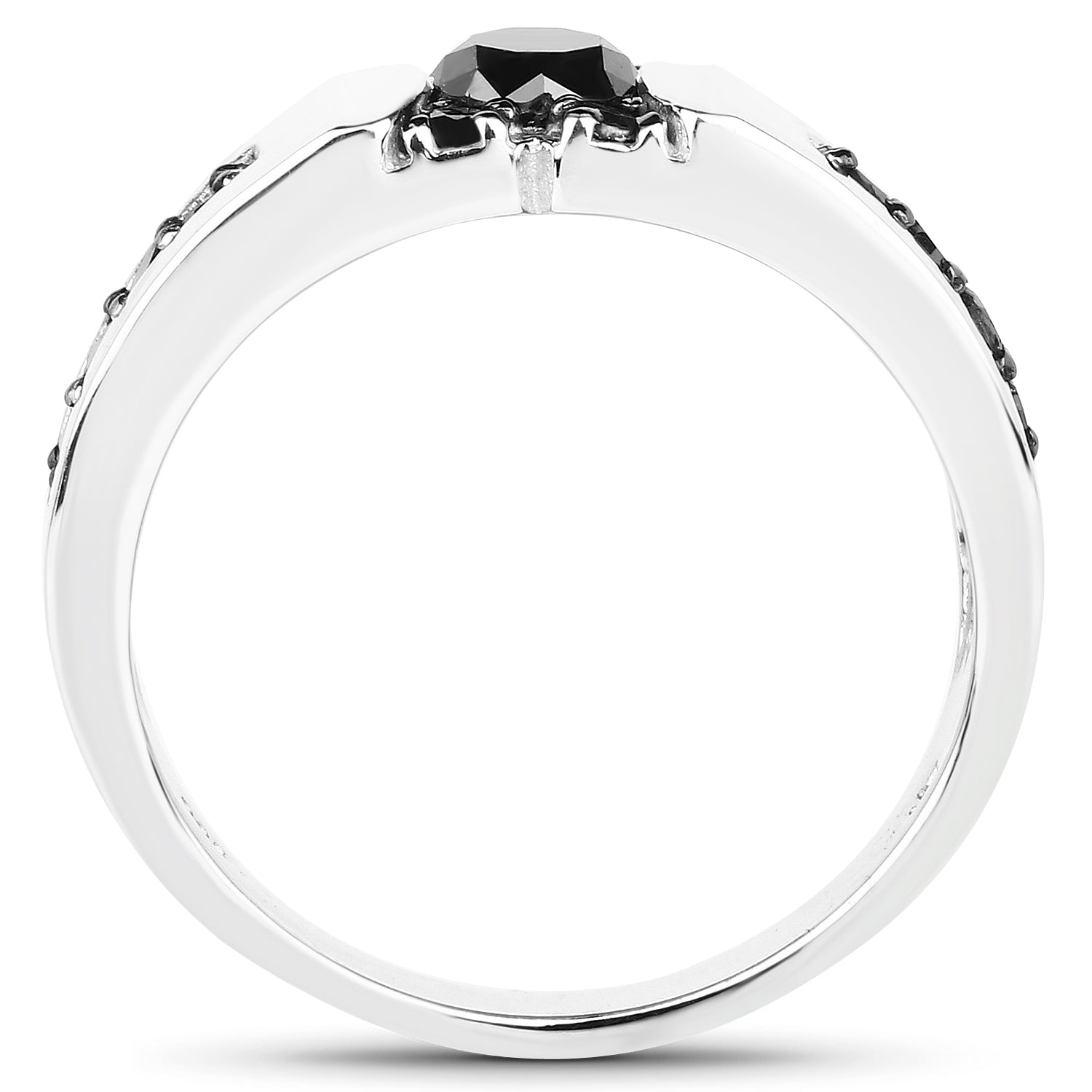 0.83 Carat Genuine Black Diamond .925 Sterling Silver Ring Bids.com