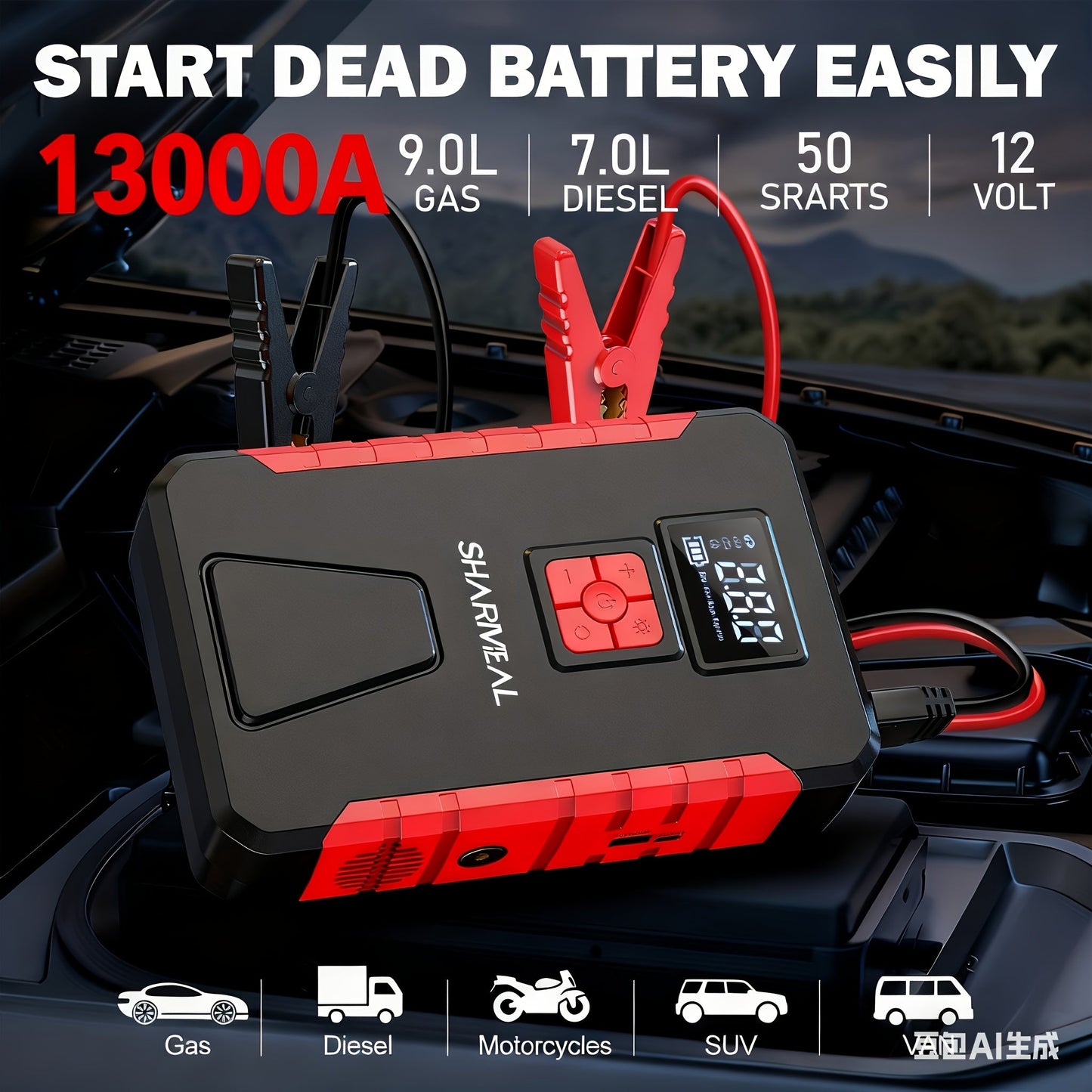 Portable Car Jump Starter with Air Compressor DailySale