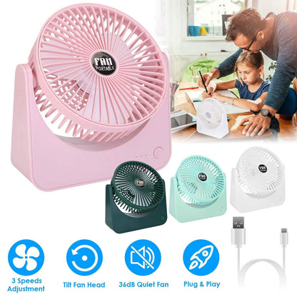 6.5" Desk Fan USB Powered 3 Speeds DailySale