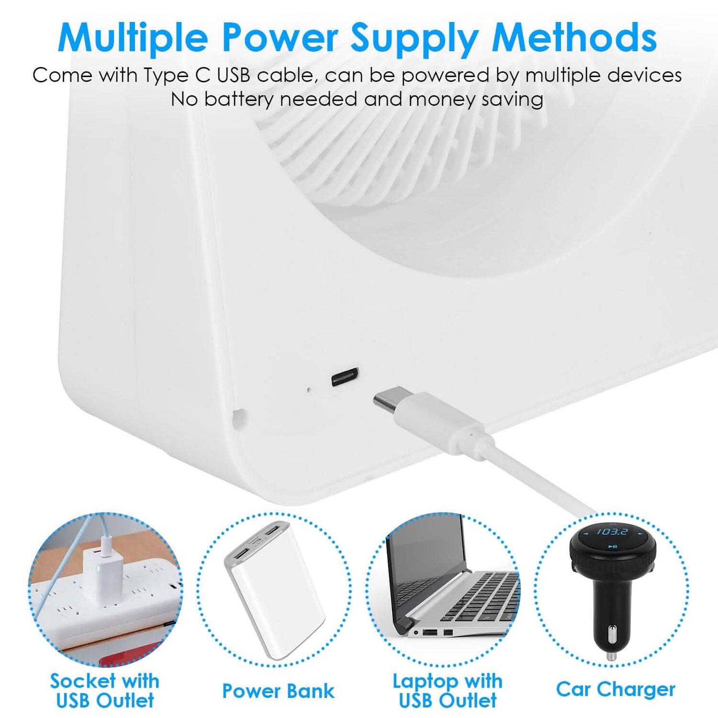 6.5" Desk Fan USB Powered 3 Speeds DailySale