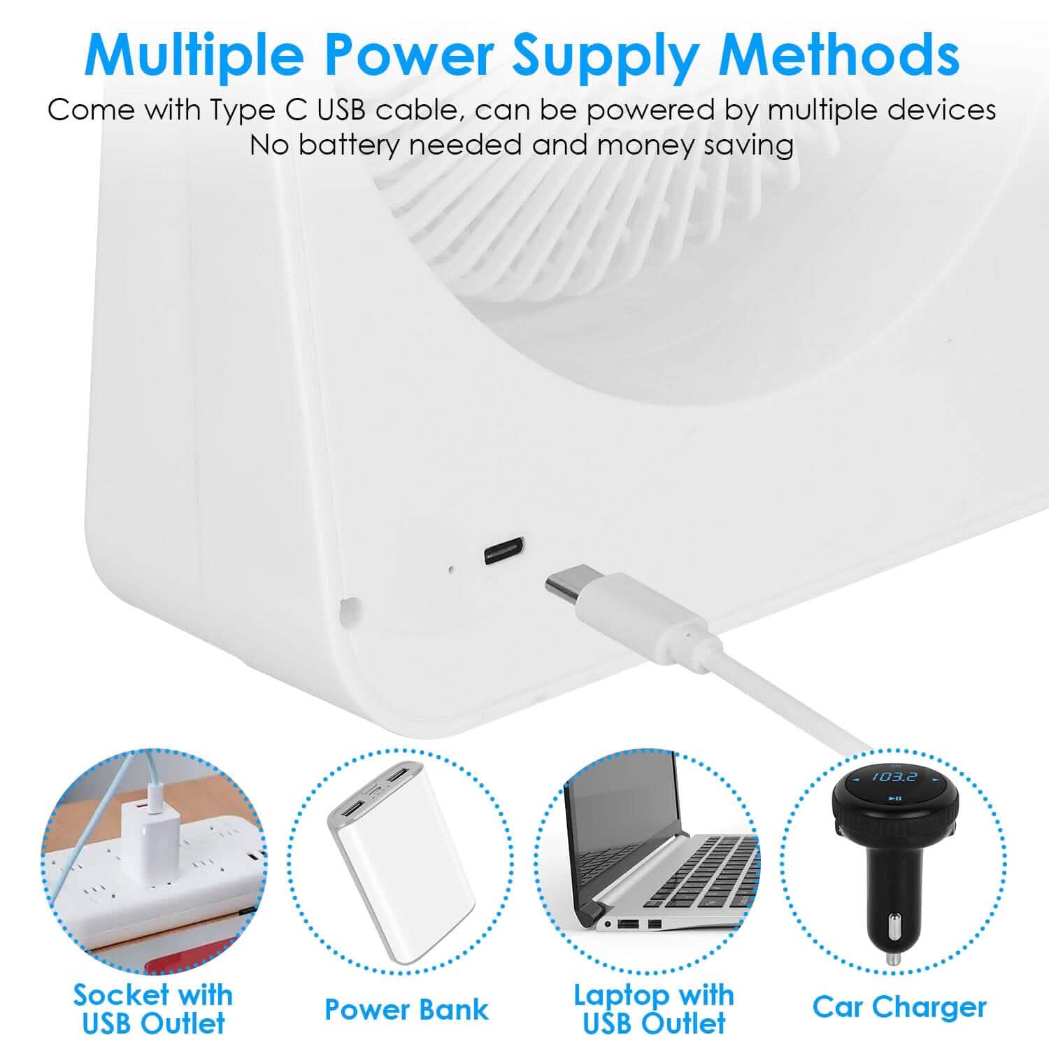 6.5" Desk Fan USB Powered 3 Speeds DailySale