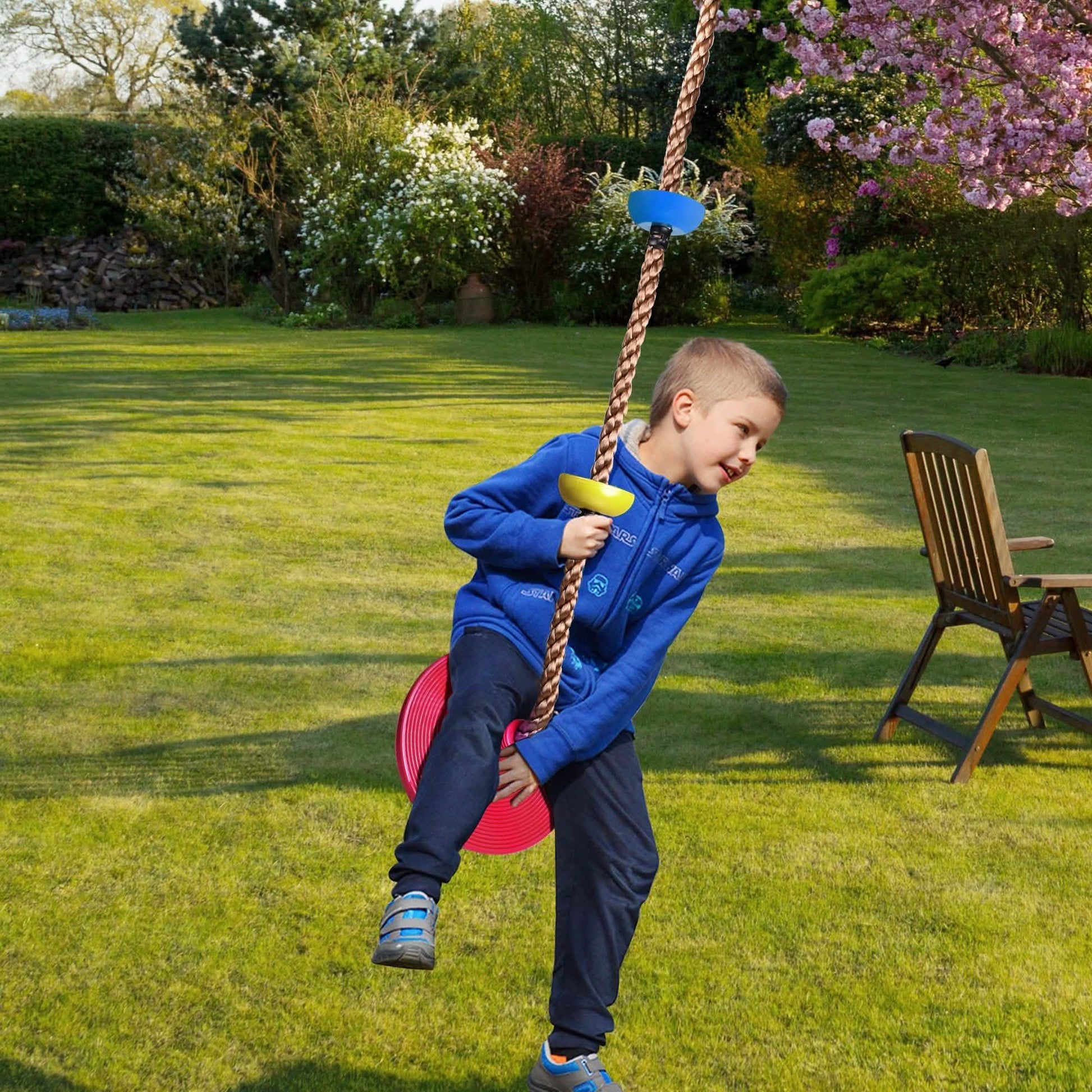 6.5 Ft. Climbing Rope Swing Disc Swing Seat for Kids DailySale