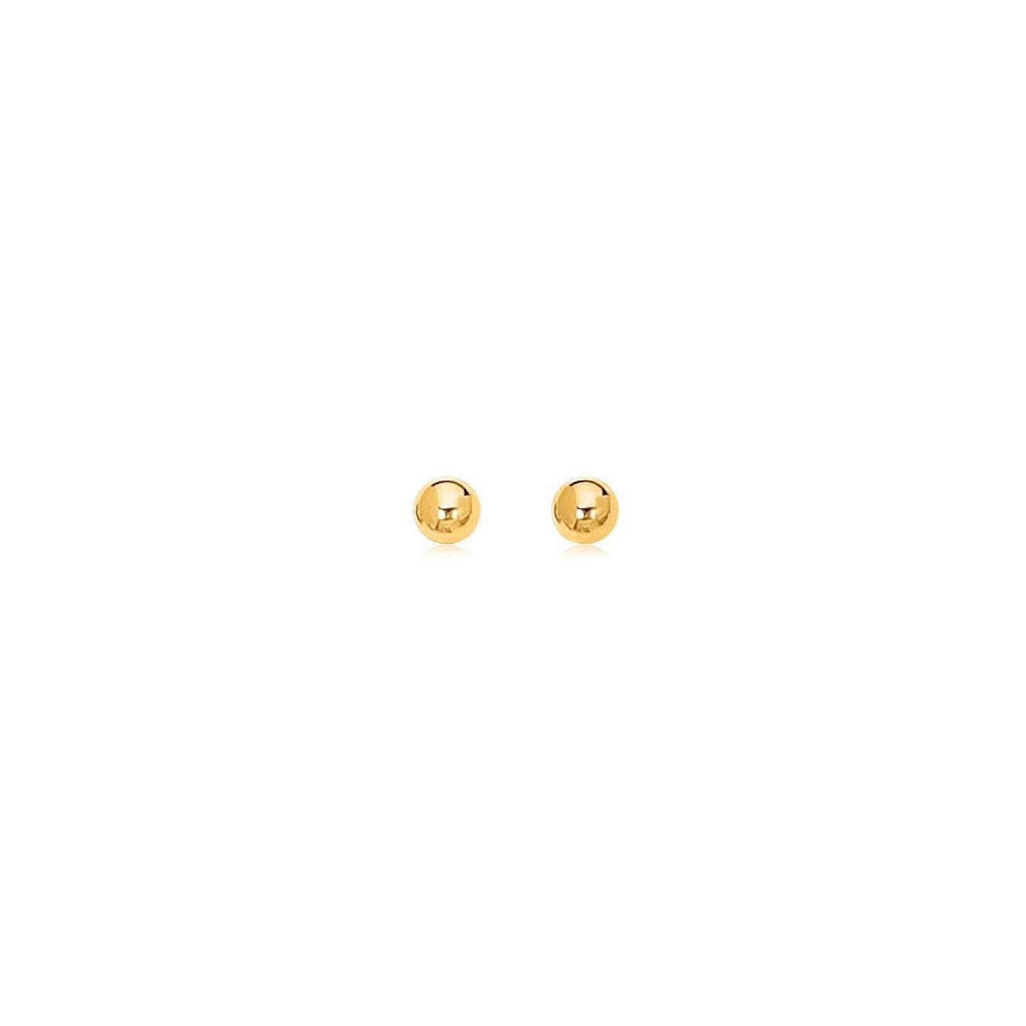 14k Yellow Gold Polished Round Stud Earrings Bids.com