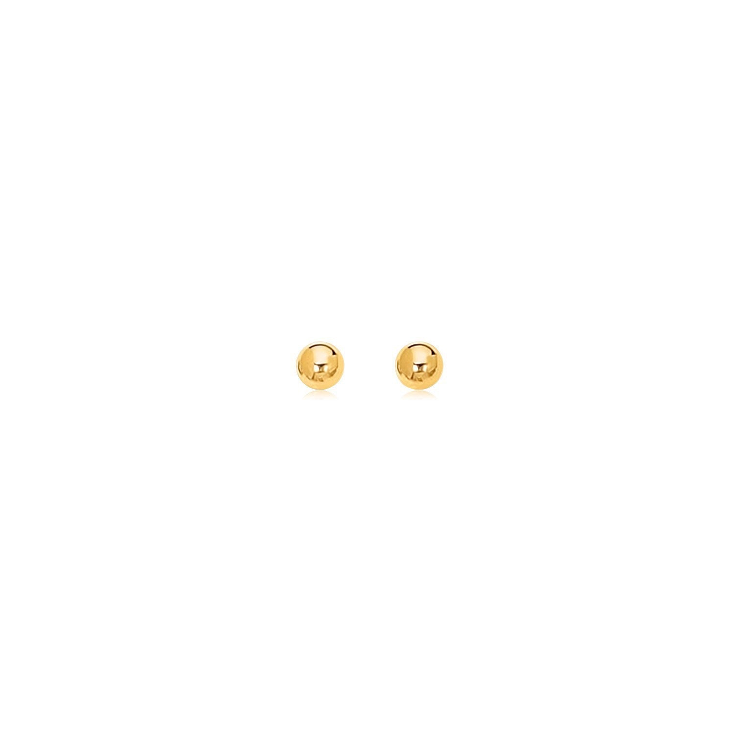 14k Yellow Gold Polished Round Stud Earrings Bids.com
