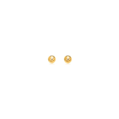 14k Yellow Gold Polished Round Stud Earrings Bids.com