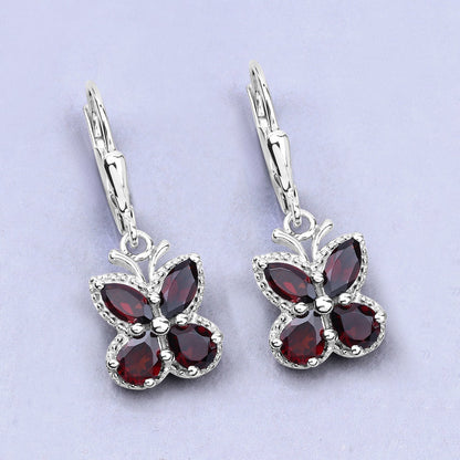2.60 Carat Genuine Garnet .925 Sterling Silver Earrings Bids.com