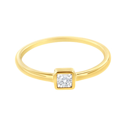 14K Yellow Gold Plated .925 Sterling Silver 1/20 cttw Miracle Set Diamond Promise Ring (J-K Color, I1-I2 Clarity) - Size 6 Bids.com