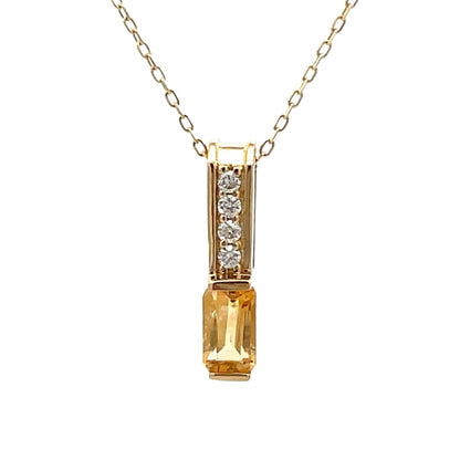 .06ct Citrine Diamond Fashion Pendants 10KT Yellow Gold Bids.com