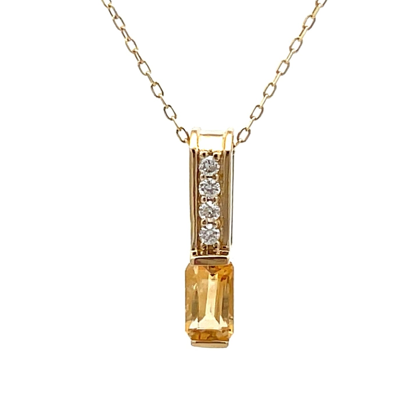 .06ct Citrine Diamond Fashion Pendants 10KT Yellow Gold Bids.com
