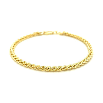 3.3mm 14k Yellow Gold Light Weight Wheat Bracelet Bids.com