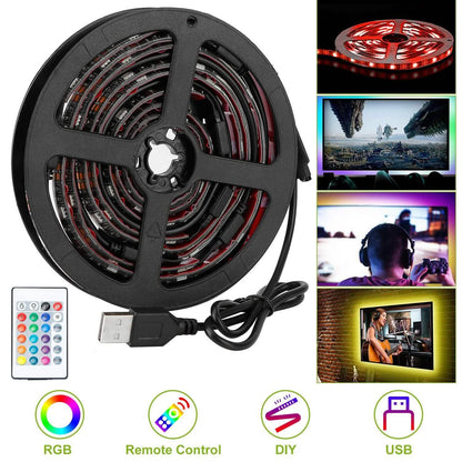 6.56ft TV LED Backlight RGB Strip Light USB Monitor Lighting DailySale