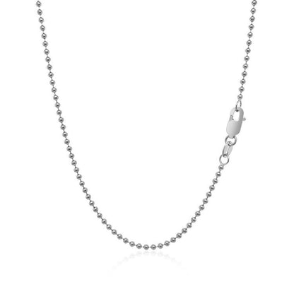14k White Gold Bead Chain 1.5mm Bids.com