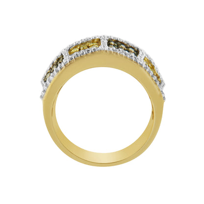 14KT Yellow Gold Champagne, Yellow and Round Diamond Band Ring (1 1/2 cttw, H-I Color, I1-I2 Clarity) Bids.com