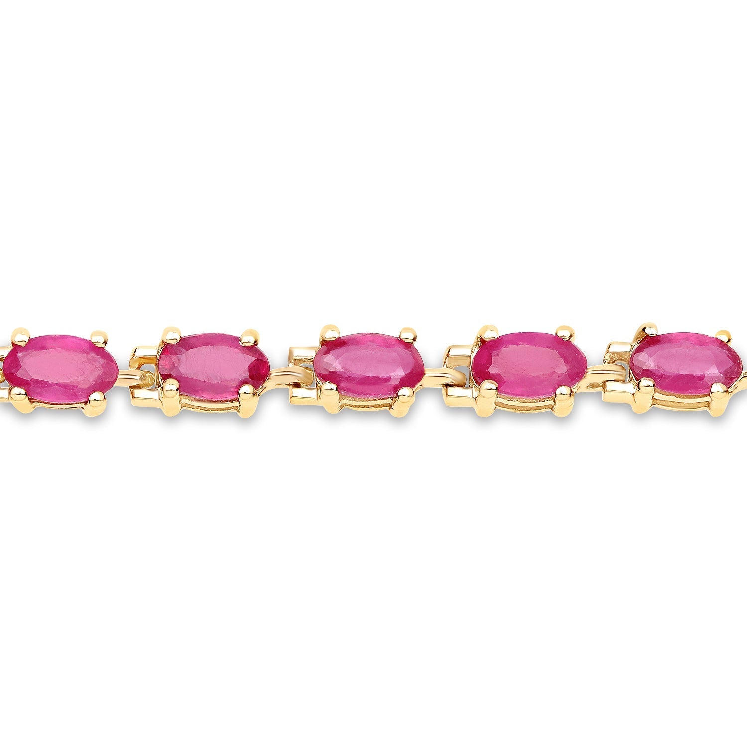 14K Yellow Gold Plated 7.00 Carat Glass Filled Ruby .925 Sterling Silver Bracelet Bids.com