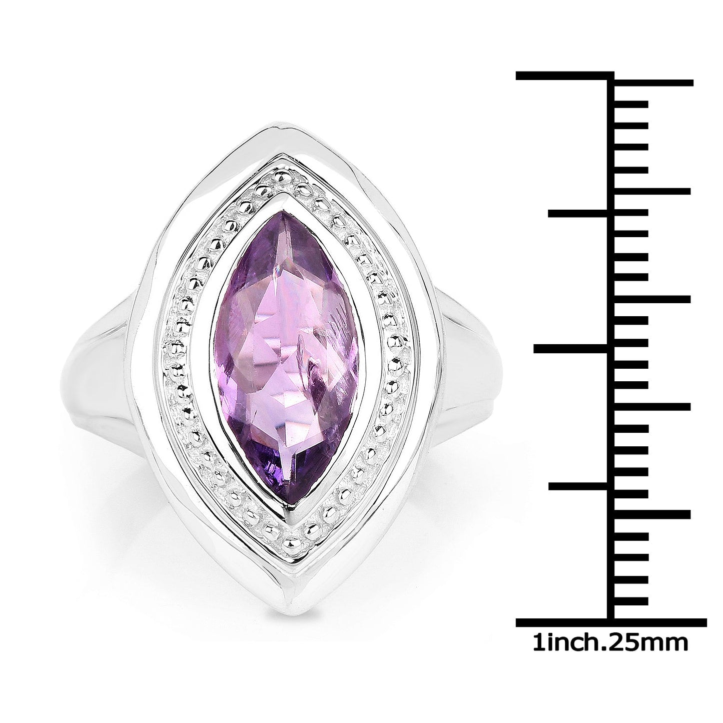 2.00 Carat Genuine Amethyst .925 Sterling Silver Ring Bids.com