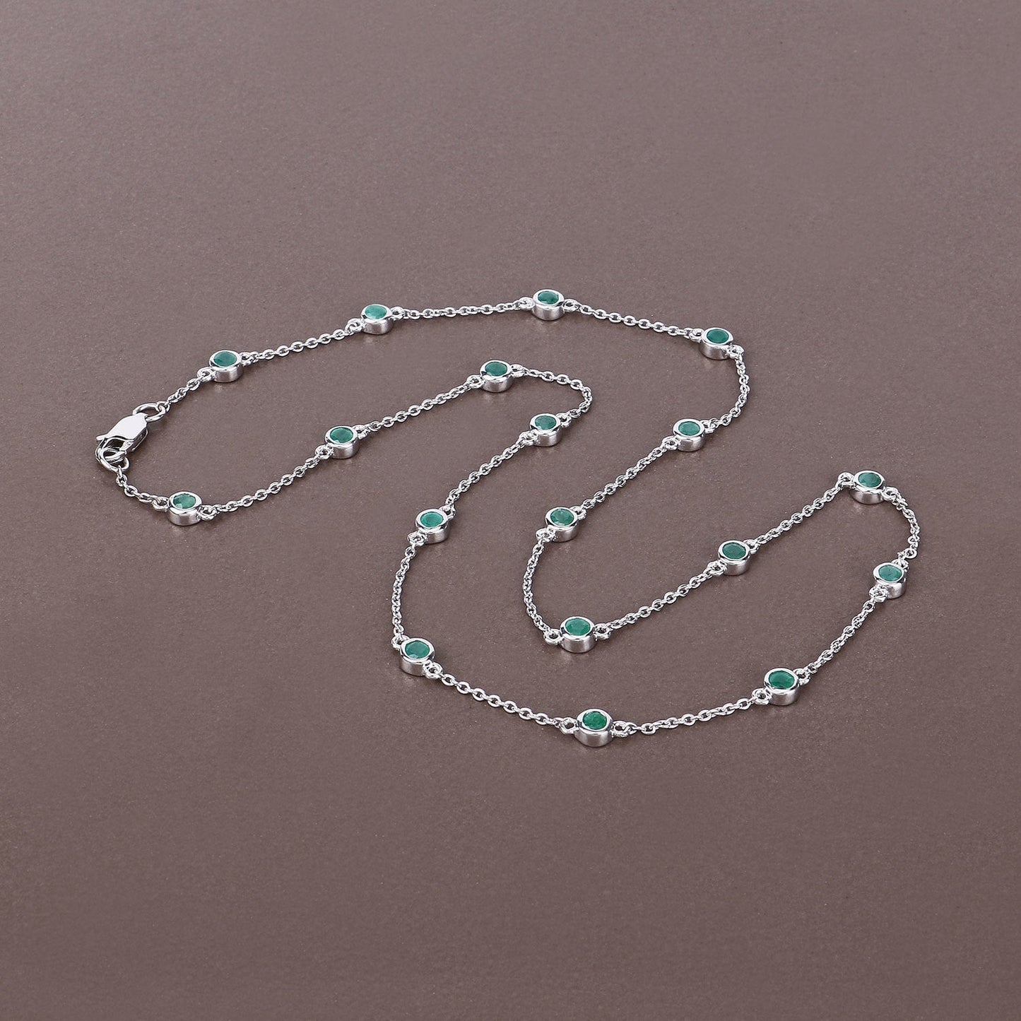 1.80 Carat Genuine Emerald .925 Sterling Silver Necklace Bids.com