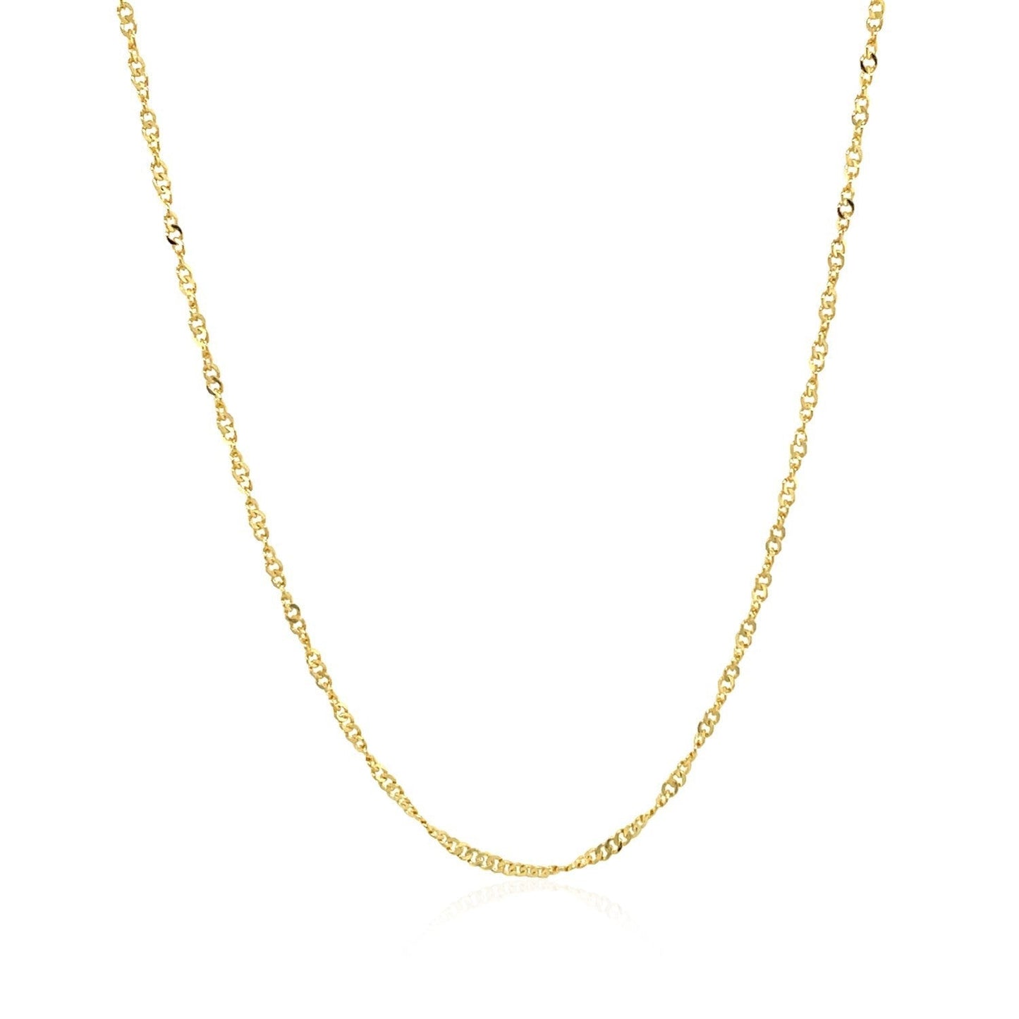 14k Yellow Gold Singapore Style Adjustable Chain (1.40 mm) Bids.com