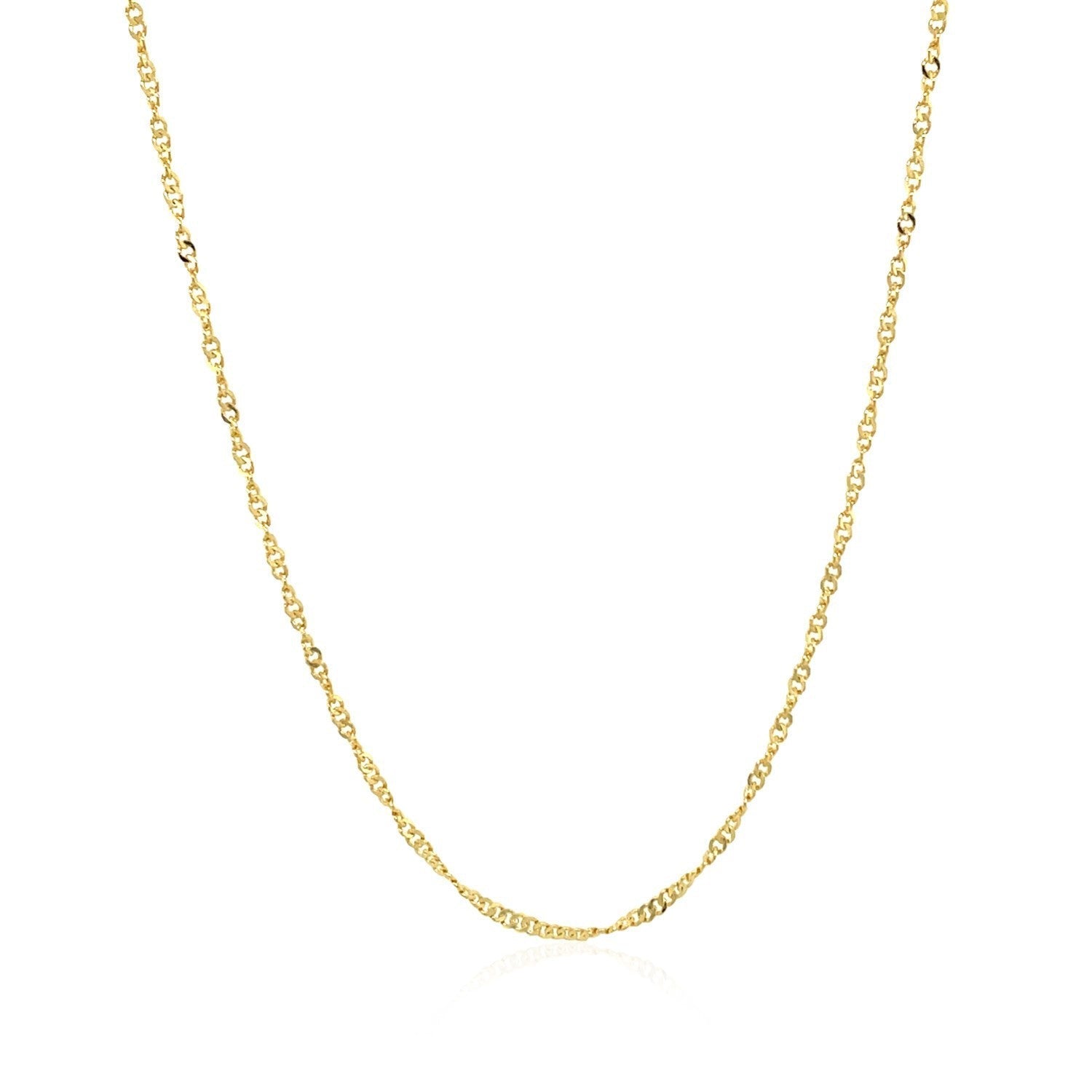 14k Yellow Gold Singapore Style Adjustable Chain (1.40 mm) Bids.com