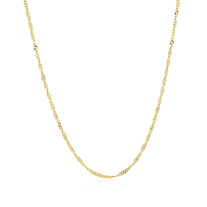 14k Yellow Gold Singapore Style Adjustable Chain (1.40 mm) Bids.com
