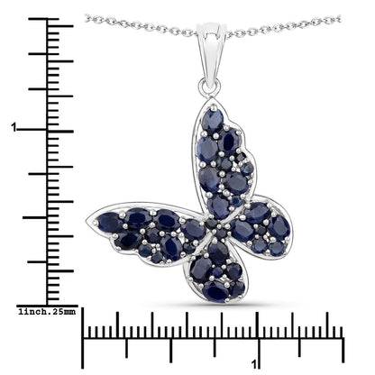 4.36 Carat Genuine Blue Sapphire .925 Sterling Silver Pendant Bids.com