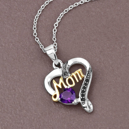 0.48 Carat Genuine Amethyst and Black Spinel .925 Sterling Silver Pendant Bids.com