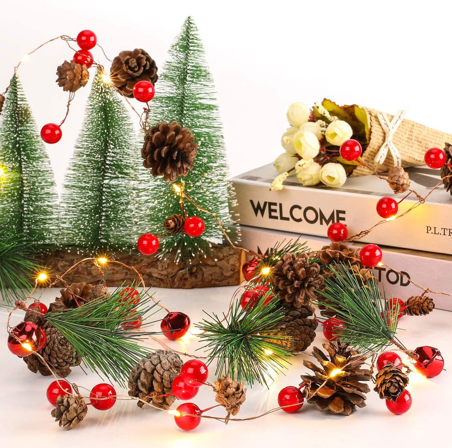 6.5Ft. 20 LED Christmas Garland with Lights DailySale