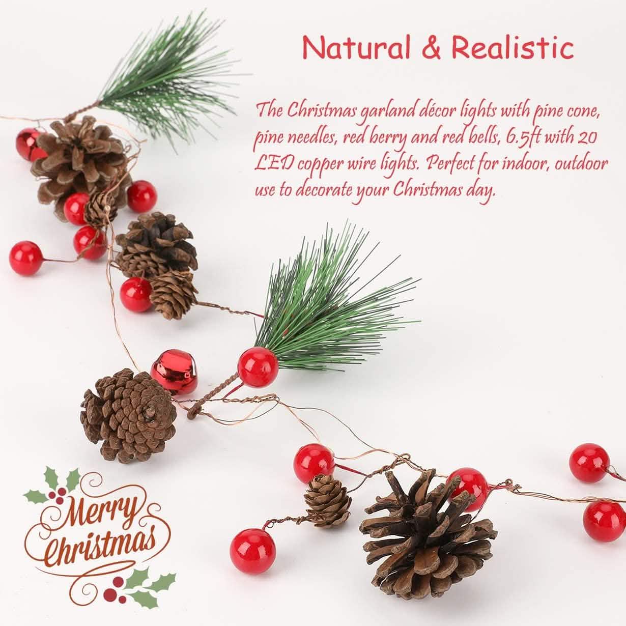 6.5Ft. 20 LED Christmas Garland with Lights DailySale