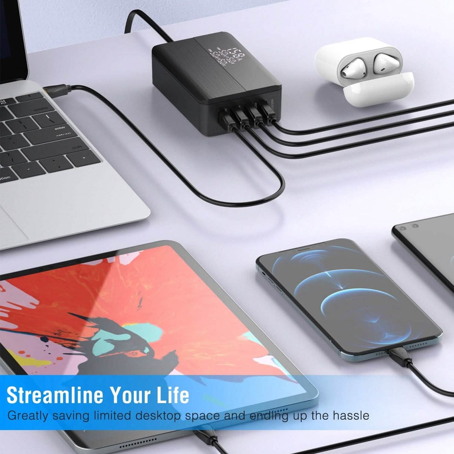 65W 4 USB Port Fast Wall Charger DailySale