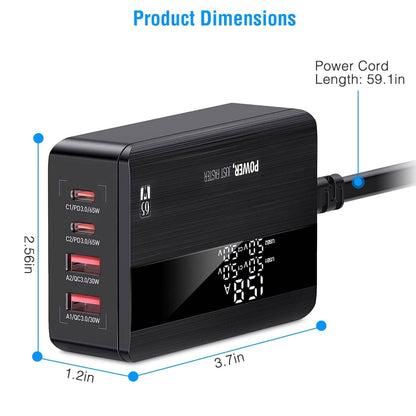 65W 4 USB Port Fast Wall Charger DailySale