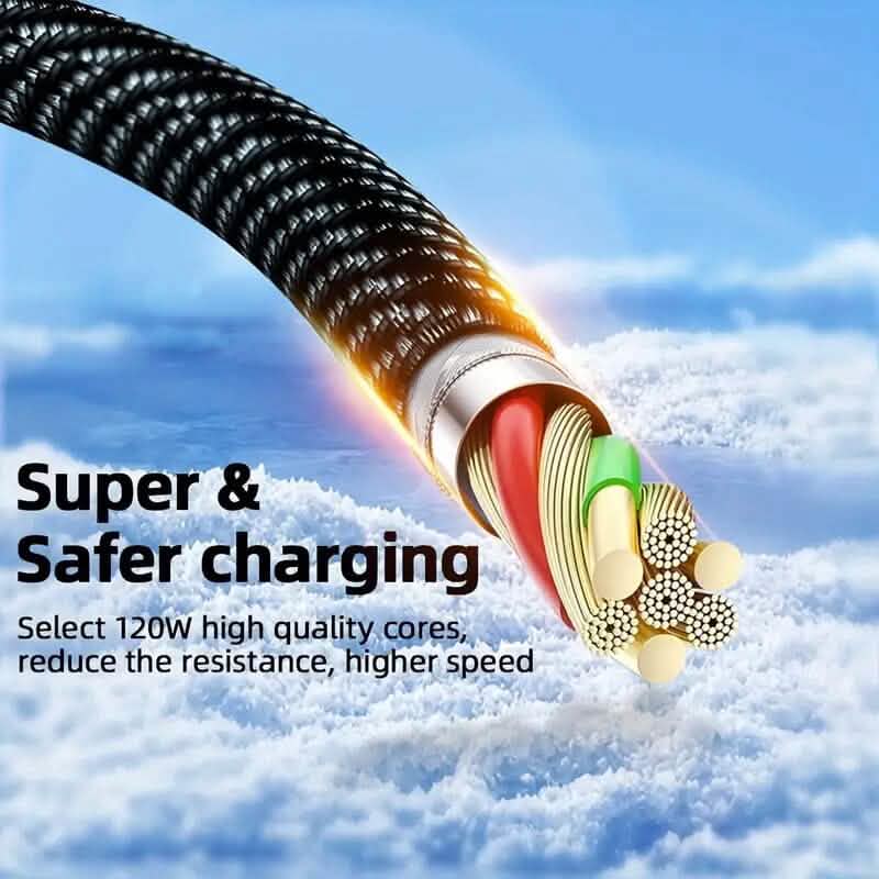 6.6 Ft. Super Fast Charging Cable 120W 6A USB to Type C Charge Cable with LCD Display DailySale