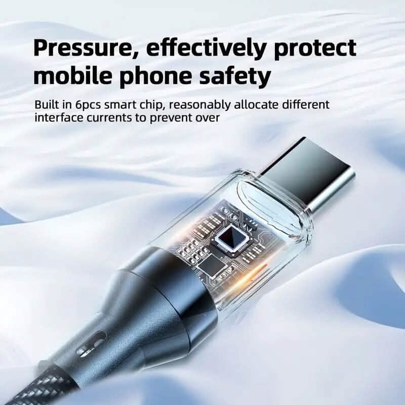 6.6 Ft. Super Fast Charging Cable 120W 6A USB to Type C Charge Cable with LCD Display DailySale