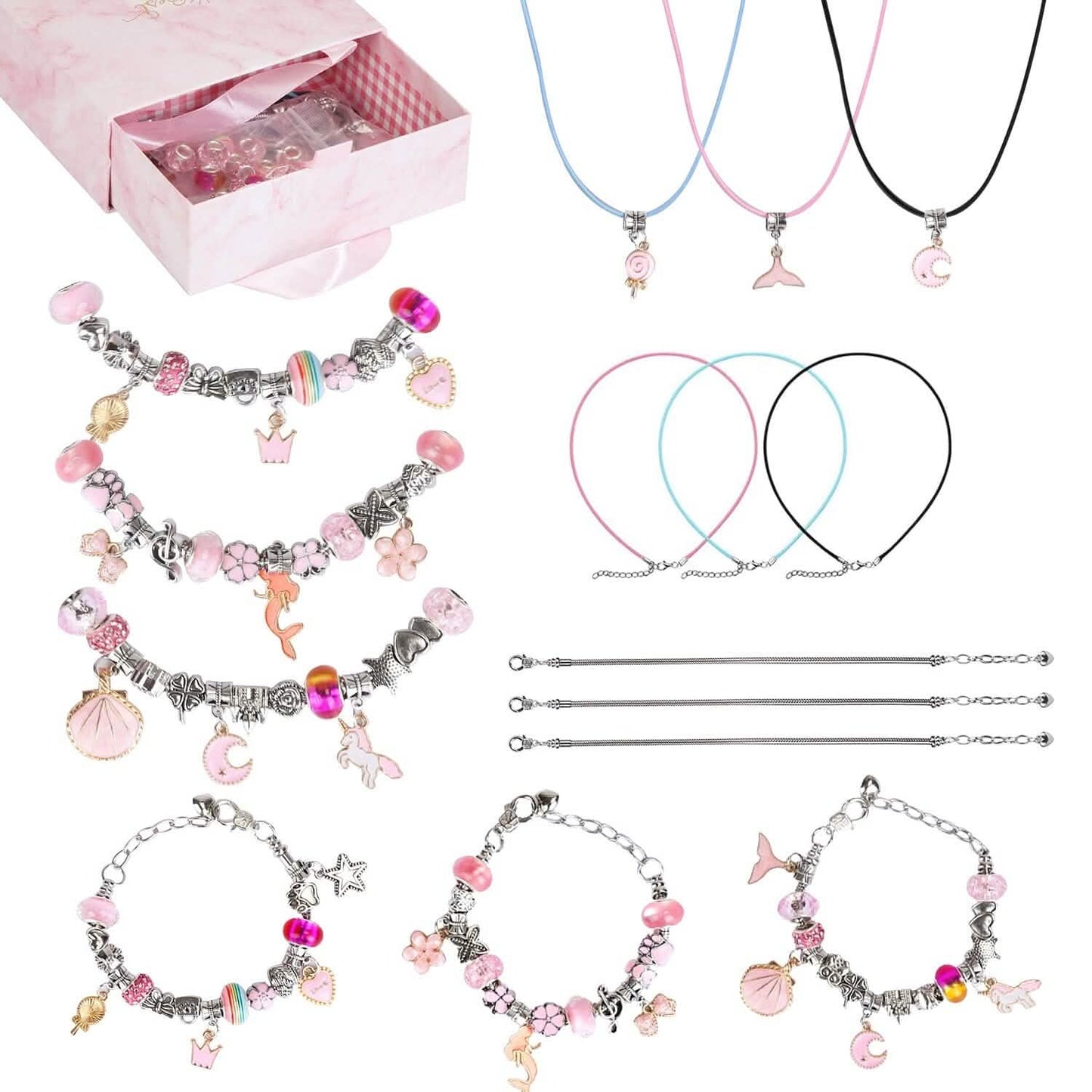 66-Pieces: Charm Bracelet Making Kit DailySale