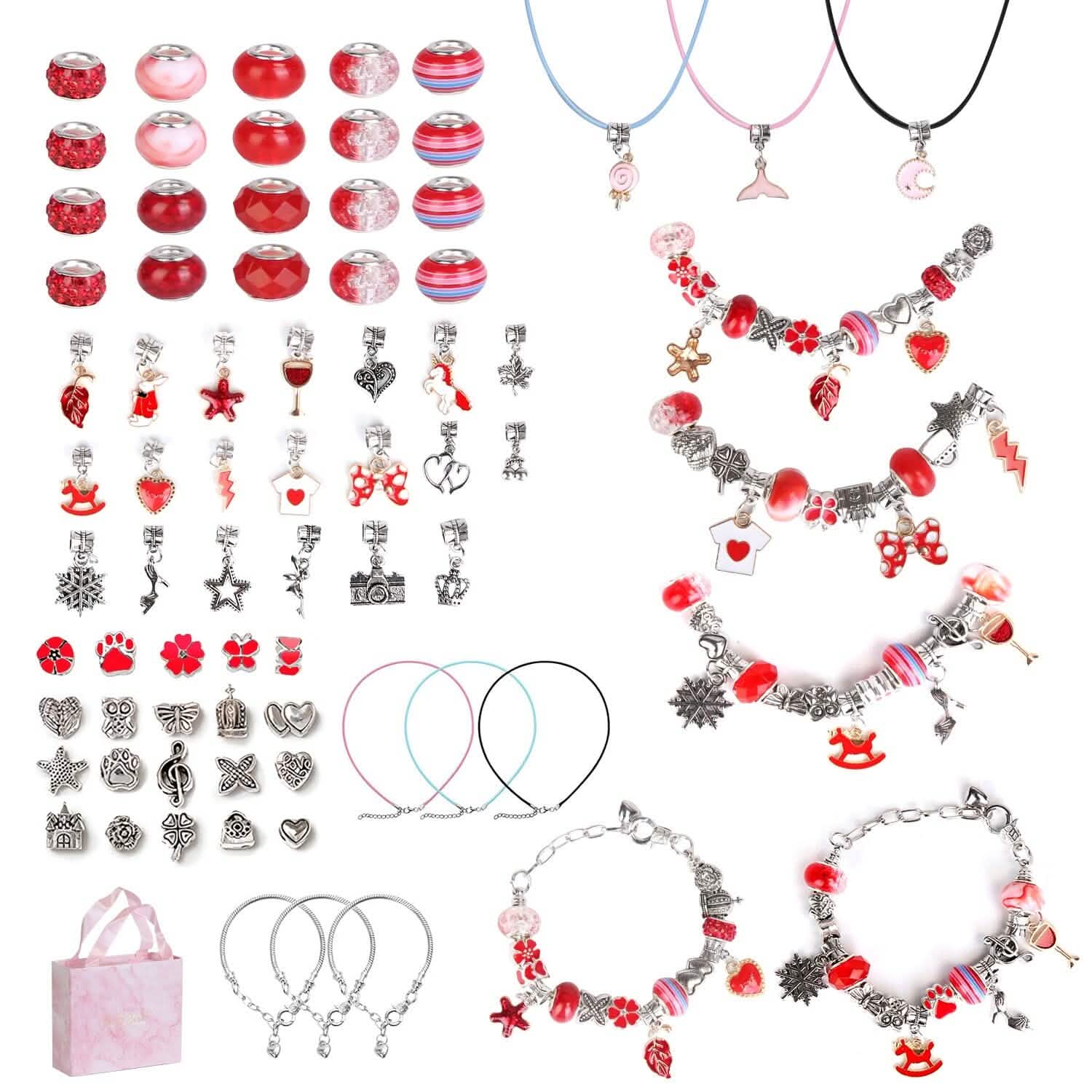 66-Pieces: Charm Bracelet Making Kit DailySale