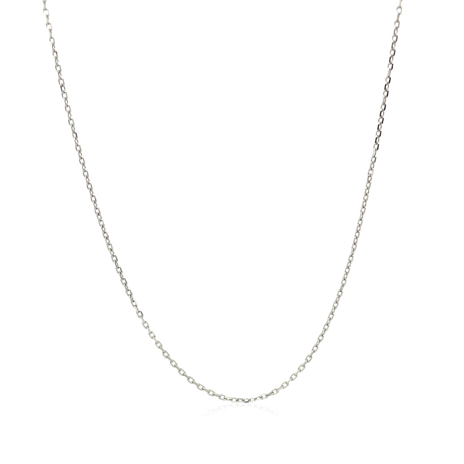 14k White Diamond Cut Cable Link Chain 0.8mm Bids.com